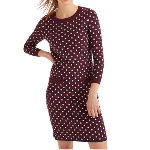 Boden Holly Knitted Polka Dot Mini Dress Size 6 Crewneck Spring Transitional